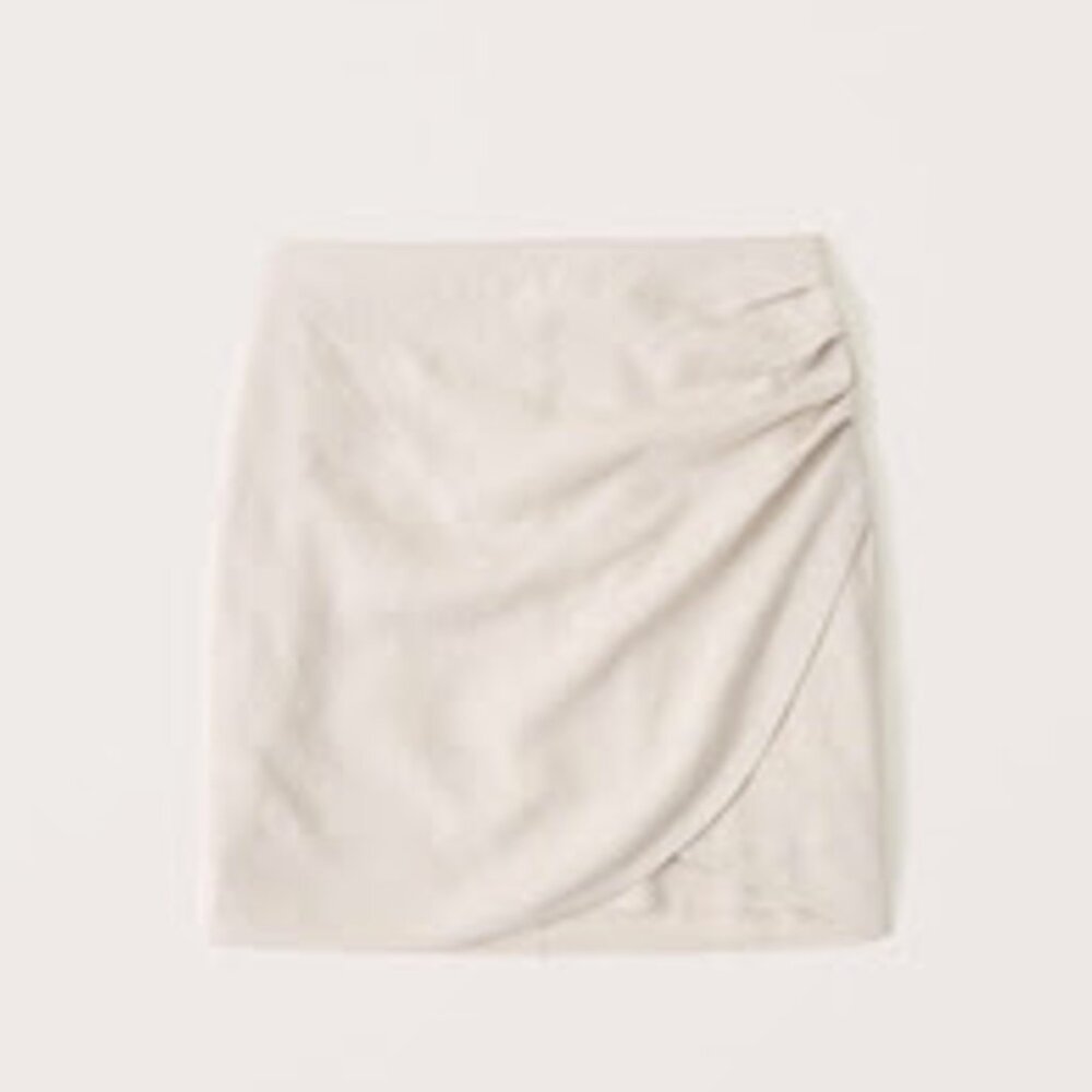 Abercrombie and Fitch Ruched Linen Mini Skirt